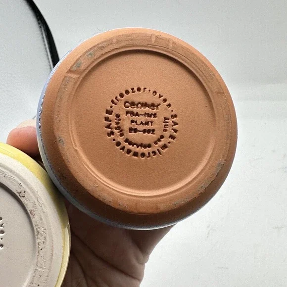 Set Of 3 La Fermiere Periwinkle Terra Cotta Pottery Yogurt Pots - Picture 5 of 5